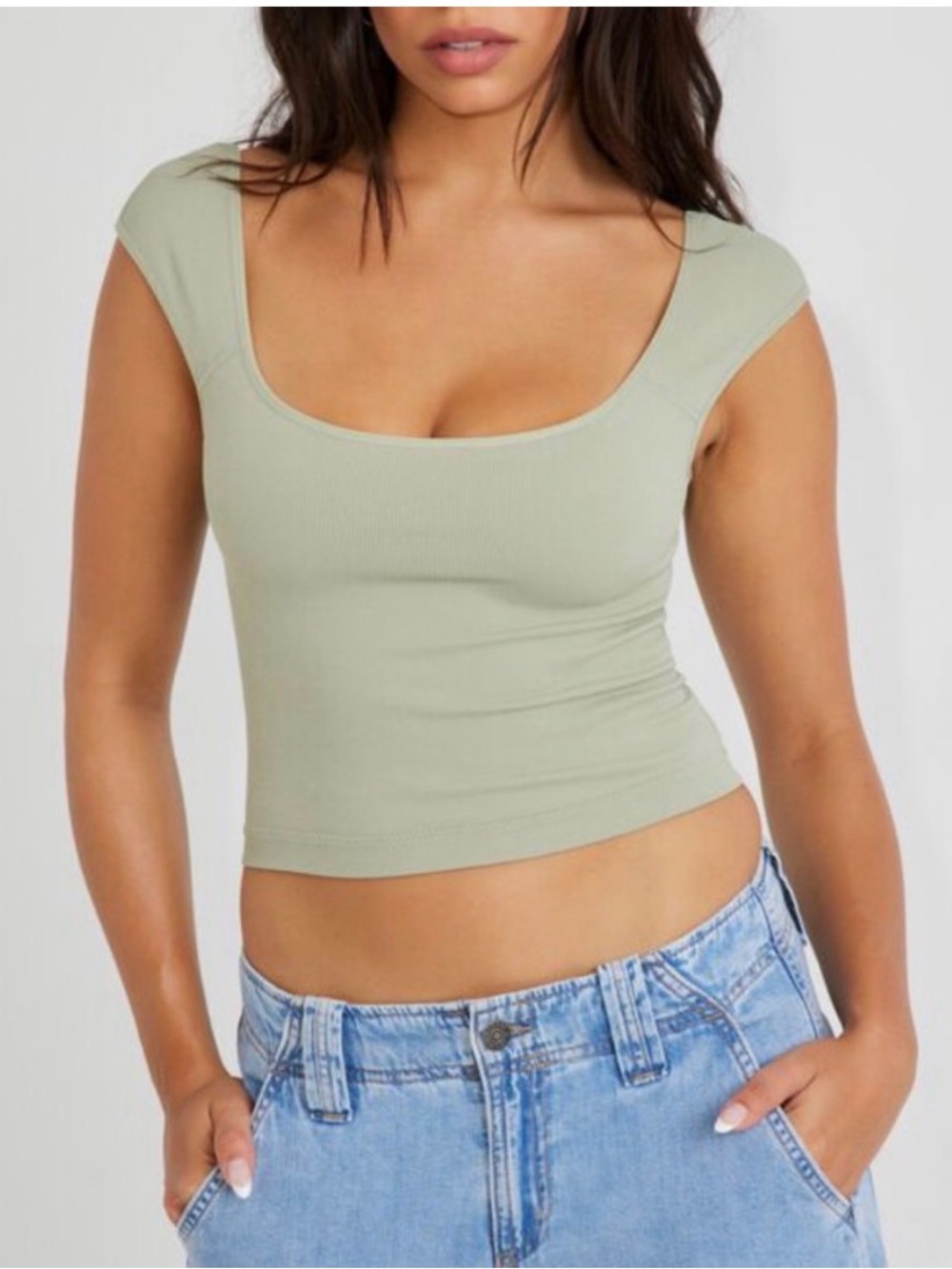 Women’s Garage Samia Seamless Crop Top - Sage Green size XS NWOT